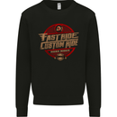 Fast Ride Cafe Racer Chopper Biker Motorcycle Mens Sweatshirt Jumper Black