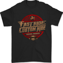 Fast Ride Cafe Racer Chopper Biker Motorcycle Mens T-Shirt 100% Cotton Black