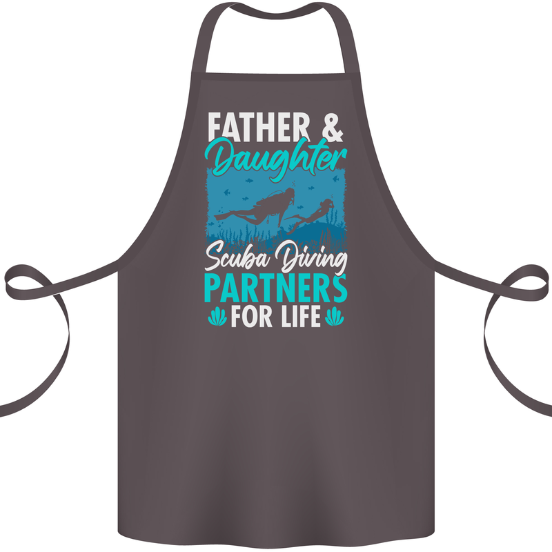 Father & Daughter Scuba Diving Fathers Day Diver Cotton Apron 100% Organic Dark Grey