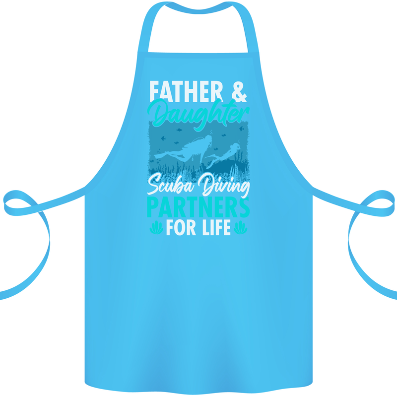 Father & Daughter Scuba Diving Fathers Day Diver Cotton Apron 100% Organic Turquoise