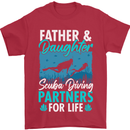 Father & Daughter Scuba Diving Fathers Day Diver Mens T-Shirt 100% Cotton Red