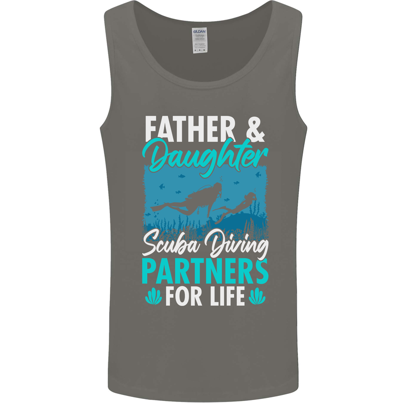 Father & Daughter Scuba Diving Fathers Day Diver Mens Vest Tank Top Charcoal