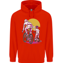 Father & Son Cycling Fathers Day Bicycle Bike Childrens Kids Hoodie Bright Red