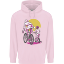 Father & Son Cycling Fathers Day Bicycle Bike Childrens Kids Hoodie Light Pink