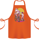 Father & Son Cycling Fathers Day Bicycle Bike Cotton Apron 100% Organic Orange