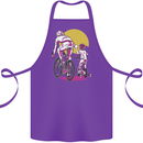 Father & Son Cycling Fathers Day Bicycle Bike Cotton Apron 100% Organic Purple