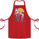 Father & Son Cycling Fathers Day Bicycle Bike Cotton Apron 100% Organic Red