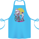 Father & Son Cycling Fathers Day Bicycle Bike Cotton Apron 100% Organic Turquoise