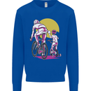 Father & Son Cycling Fathers Day Bicycle Bike Kids Sweatshirt Jumper Royal Blue