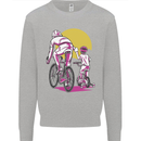 Father & Son Cycling Fathers Day Bicycle Bike Kids Sweatshirt Jumper Sports Grey