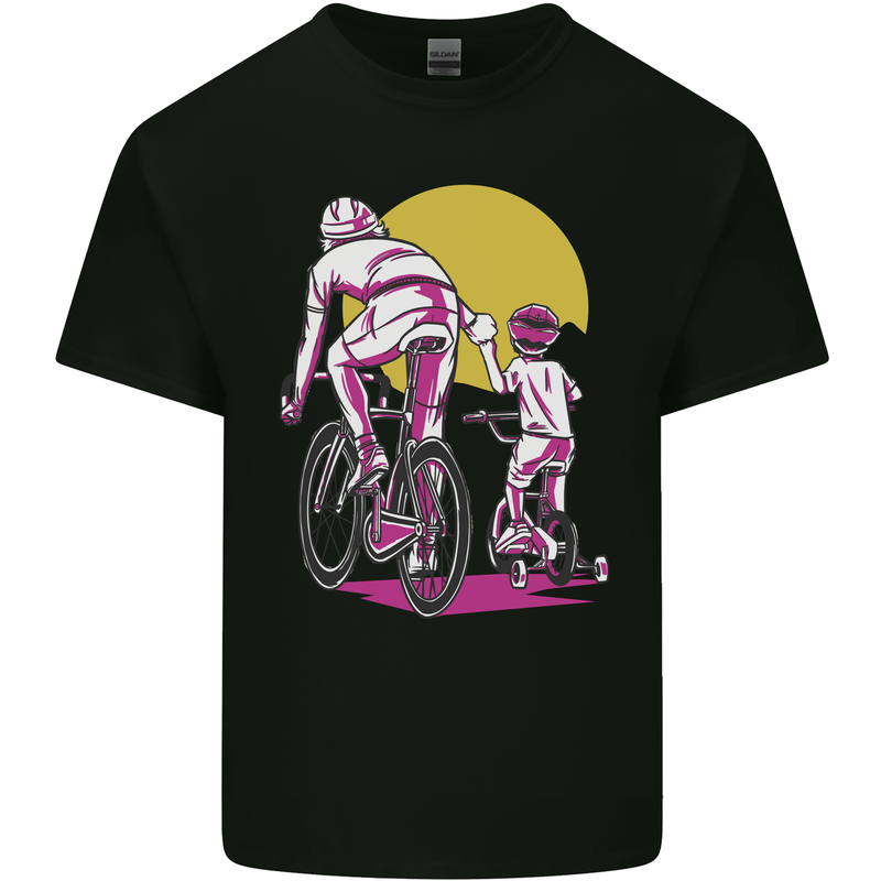 Father & Son Cycling Fathers Day Bicycle Bike Kids T-Shirt Childrens Black