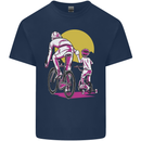 Father & Son Cycling Fathers Day Bicycle Bike Kids T-Shirt Childrens Navy Blue