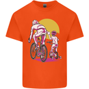 Father & Son Cycling Fathers Day Bicycle Bike Kids T-Shirt Childrens Orange
