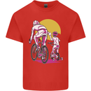 Father & Son Cycling Fathers Day Bicycle Bike Kids T-Shirt Childrens Red