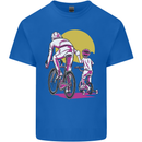 Father & Son Cycling Fathers Day Bicycle Bike Kids T-Shirt Childrens Royal Blue