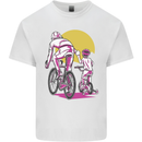Father & Son Cycling Fathers Day Bicycle Bike Kids T-Shirt Childrens White