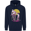 Father & Son Cycling Fathers Day Bicycle Bike Mens 80% Cotton Hoodie Navy Blue