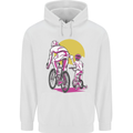 Father & Son Cycling Fathers Day Bicycle Bike Mens 80% Cotton Hoodie White