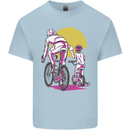 Father & Son Cycling Fathers Day Bicycle Bike Mens Cotton T-Shirt Tee Top Light Blue