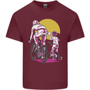 Father & Son Cycling Fathers Day Bicycle Bike Mens Cotton T-Shirt Tee Top Maroon