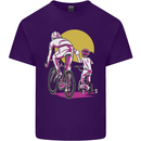 Father & Son Cycling Fathers Day Bicycle Bike Mens Cotton T-Shirt Tee Top Purple
