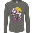 Father & Son Cycling Fathers Day Bicycle Bike Mens Long Sleeve T-Shirt Charcoal
