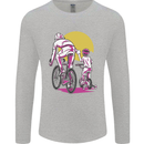 Father & Son Cycling Fathers Day Bicycle Bike Mens Long Sleeve T-Shirt Sports Grey