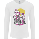 Father & Son Cycling Fathers Day Bicycle Bike Mens Long Sleeve T-Shirt White