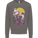 Father & Son Cycling Fathers Day Bicycle Bike Mens Sweatshirt Jumper Charcoal