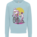 Father & Son Cycling Fathers Day Bicycle Bike Mens Sweatshirt Jumper Light Blue