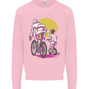Father & Son Cycling Fathers Day Bicycle Bike Mens Sweatshirt Jumper Light Pink