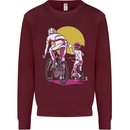 Father & Son Cycling Fathers Day Bicycle Bike Mens Sweatshirt Jumper Maroon