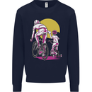 Father & Son Cycling Fathers Day Bicycle Bike Mens Sweatshirt Jumper Navy Blue