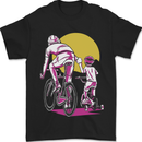 Father & Son Cycling Fathers Day Bicycle Bike Mens T-Shirt 100% Cotton Black