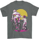 Father & Son Cycling Fathers Day Bicycle Bike Mens T-Shirt 100% Cotton Charcoal