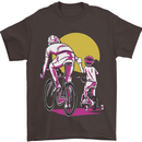 Father & Son Cycling Fathers Day Bicycle Bike Mens T-Shirt 100% Cotton Dark Chocolate