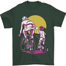 Father & Son Cycling Fathers Day Bicycle Bike Mens T-Shirt 100% Cotton Forest Green