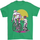 Father & Son Cycling Fathers Day Bicycle Bike Mens T-Shirt 100% Cotton Irish Green