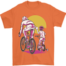 Father & Son Cycling Fathers Day Bicycle Bike Mens T-Shirt 100% Cotton Orange