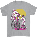 Father & Son Cycling Fathers Day Bicycle Bike Mens T-Shirt 100% Cotton Sports Grey