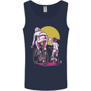 Father & Son Cycling Fathers Day Bicycle Bike Mens Vest Tank Top Navy Blue