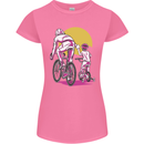 Father & Son Cycling Fathers Day Bicycle Bike Womens Petite Cut T-Shirt Azalea