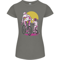 Father & Son Cycling Fathers Day Bicycle Bike Womens Petite Cut T-Shirt Charcoal