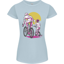 Father & Son Cycling Fathers Day Bicycle Bike Womens Petite Cut T-Shirt Light Blue