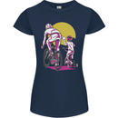 Father & Son Cycling Fathers Day Bicycle Bike Womens Petite Cut T-Shirt Navy Blue