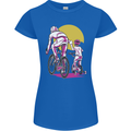 Father & Son Cycling Fathers Day Bicycle Bike Womens Petite Cut T-Shirt Royal Blue