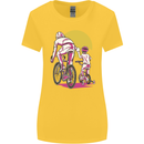 Father & Son Cycling Fathers Day Bicycle Bike Womens Wider Cut T-Shirt Yellow