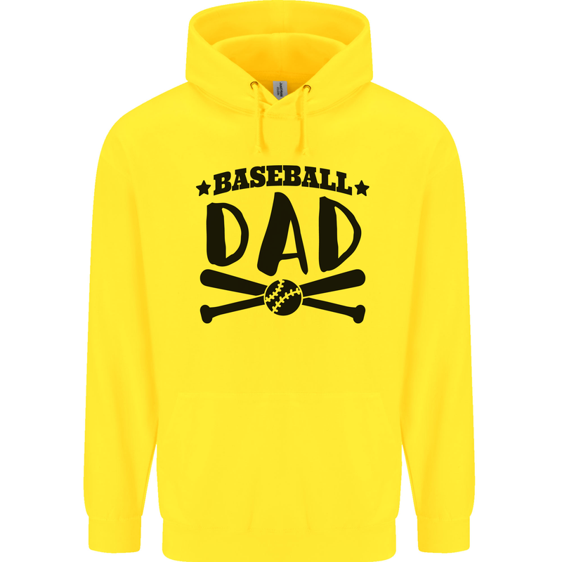 Fathers Day Baseball Dad Funny Childrens Kids Hoodie Yellow