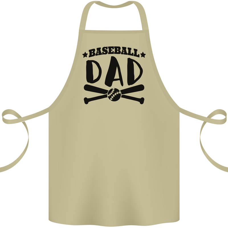 Fathers Day Baseball Dad Funny Cotton Apron 100% Organic Khaki