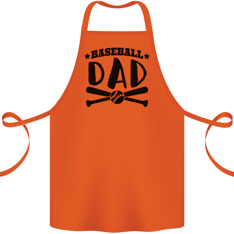 Fathers Day Baseball Dad Funny Cotton Apron 100% Organic Orange